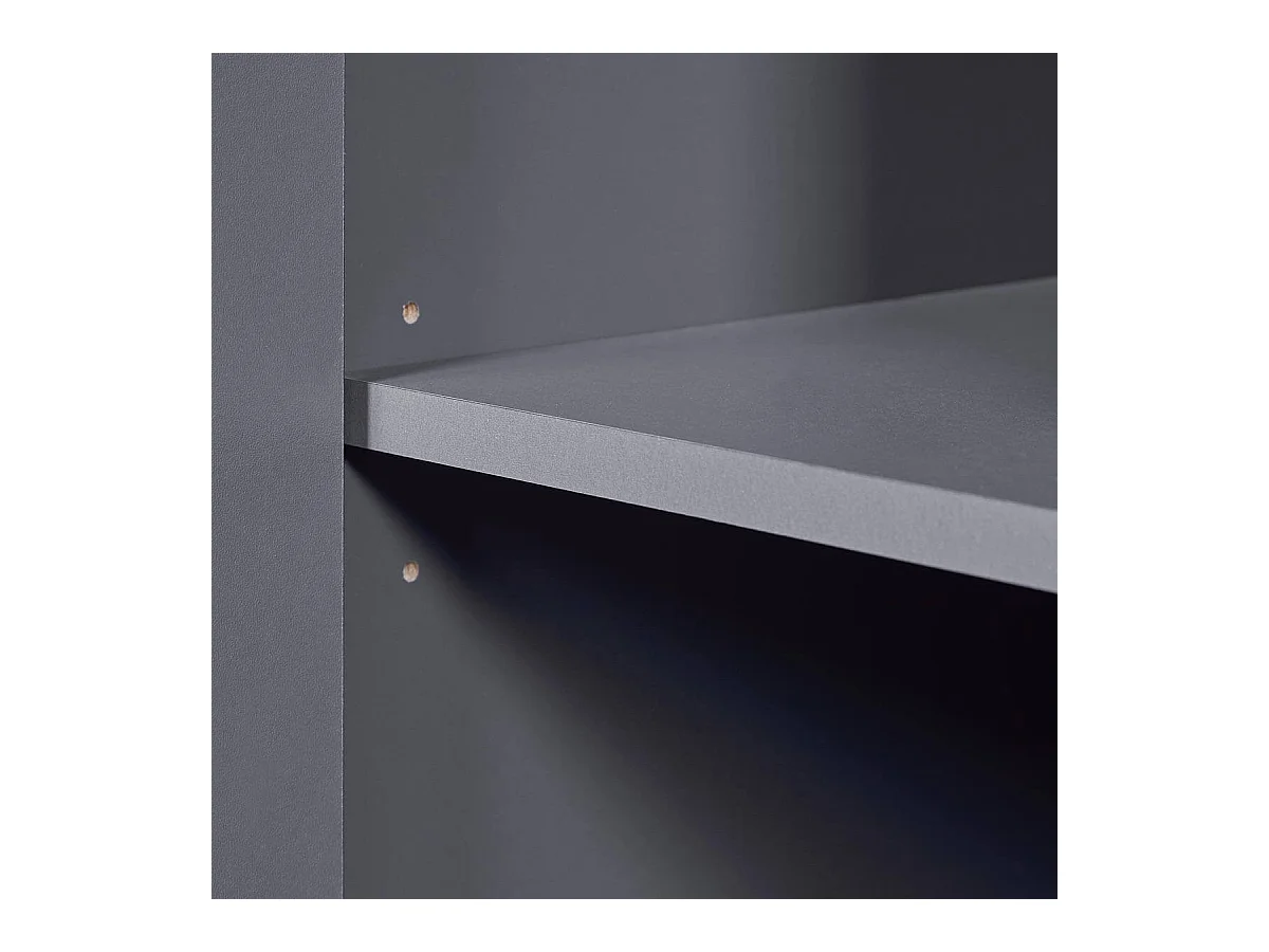 JENNY - Meuble 2 Portes 4 Tiroirs Coloris Anthracite