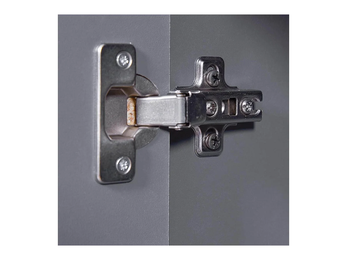 JENNY - Meuble 2 Portes 4 Tiroirs Coloris Anthracite