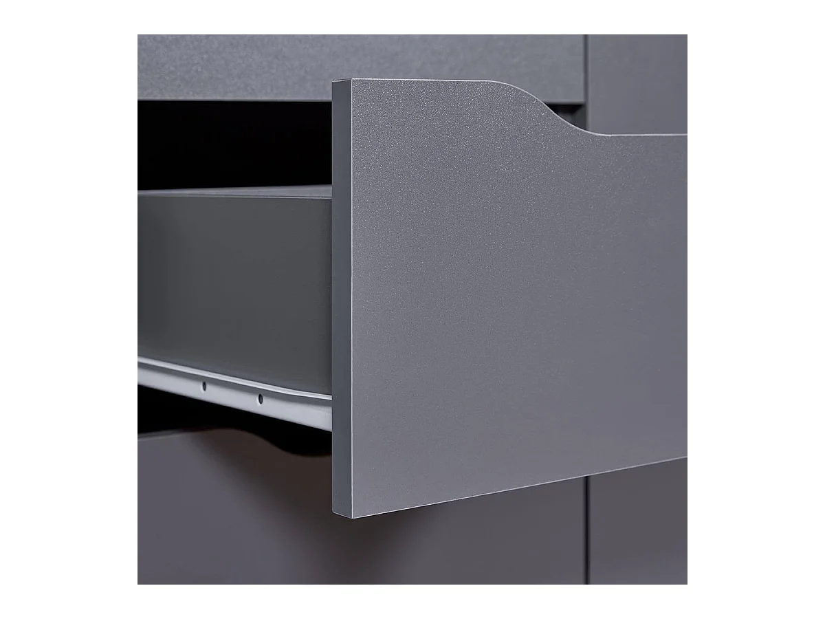 JENNY - Meuble 2 Portes 4 Tiroirs Coloris Anthracite