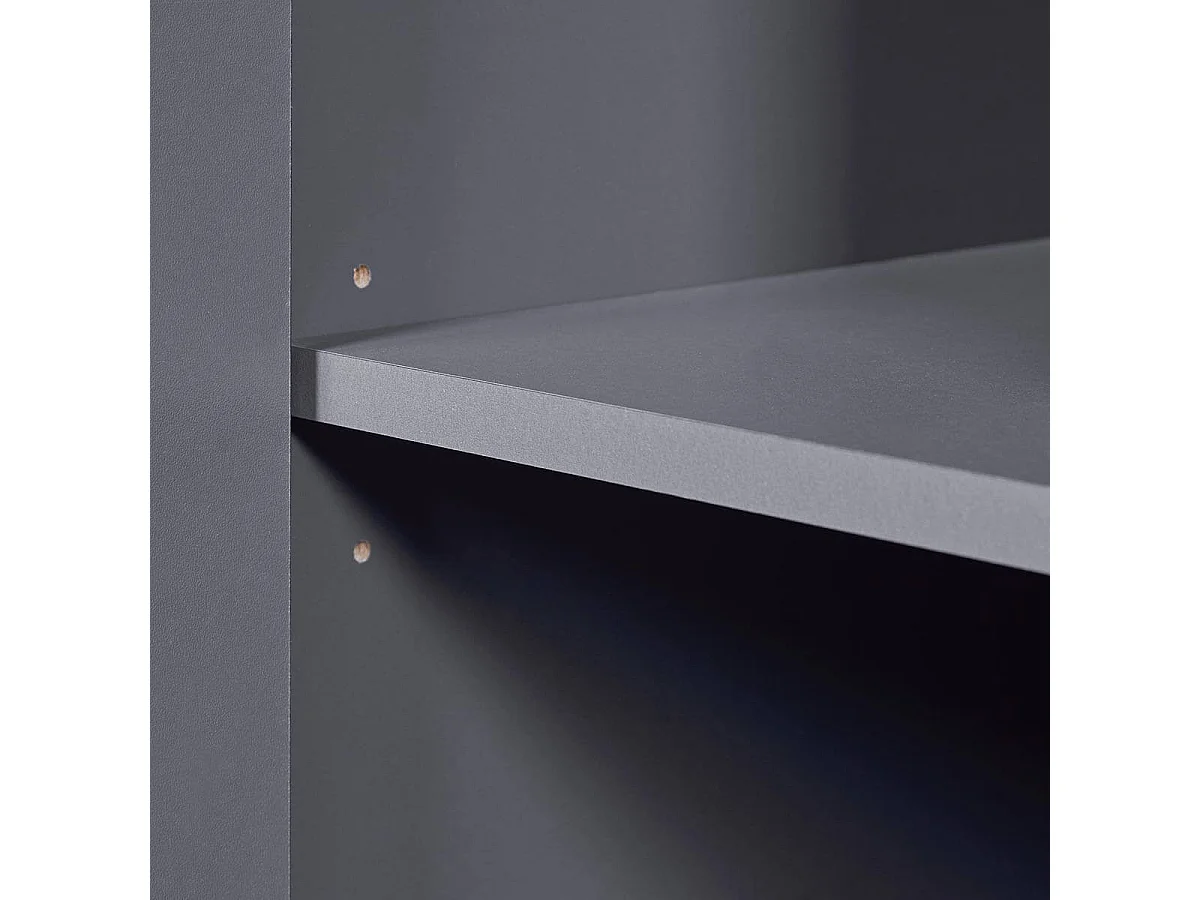 JENNY - Meuble 2 Portes 4 Tiroirs Coloris Anthracite