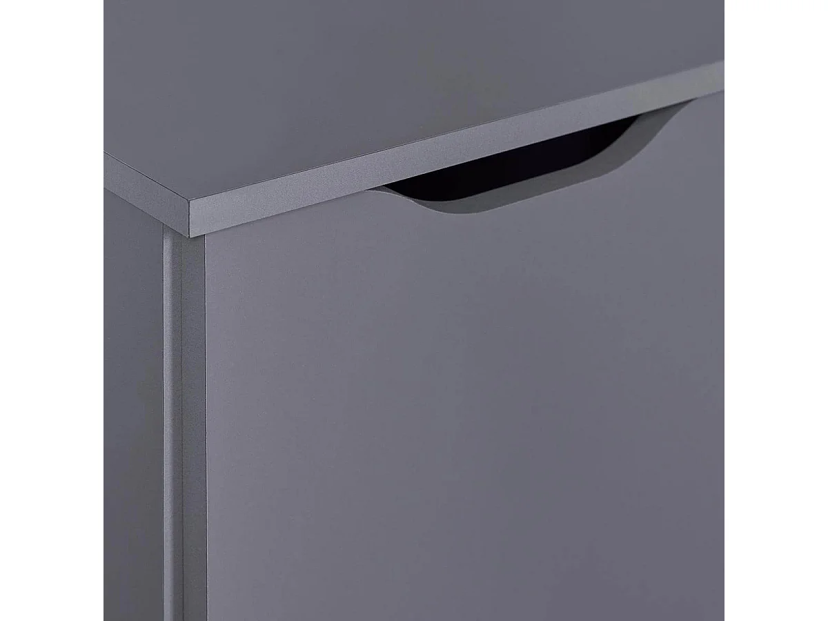 JENNY - Meuble 2 Portes 4 Tiroirs Coloris Anthracite