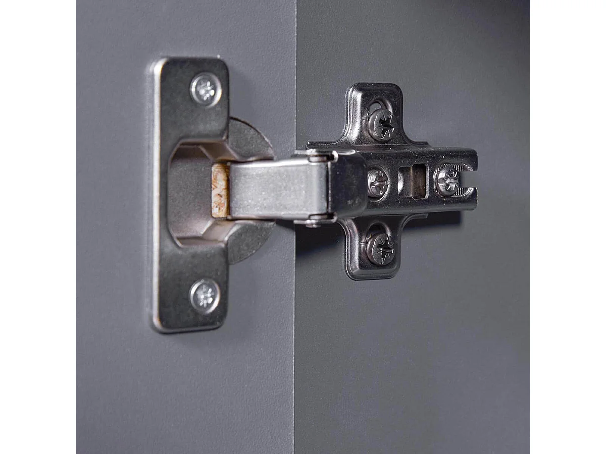 JENNY - Meuble 2 Portes 4 Tiroirs Coloris Anthracite