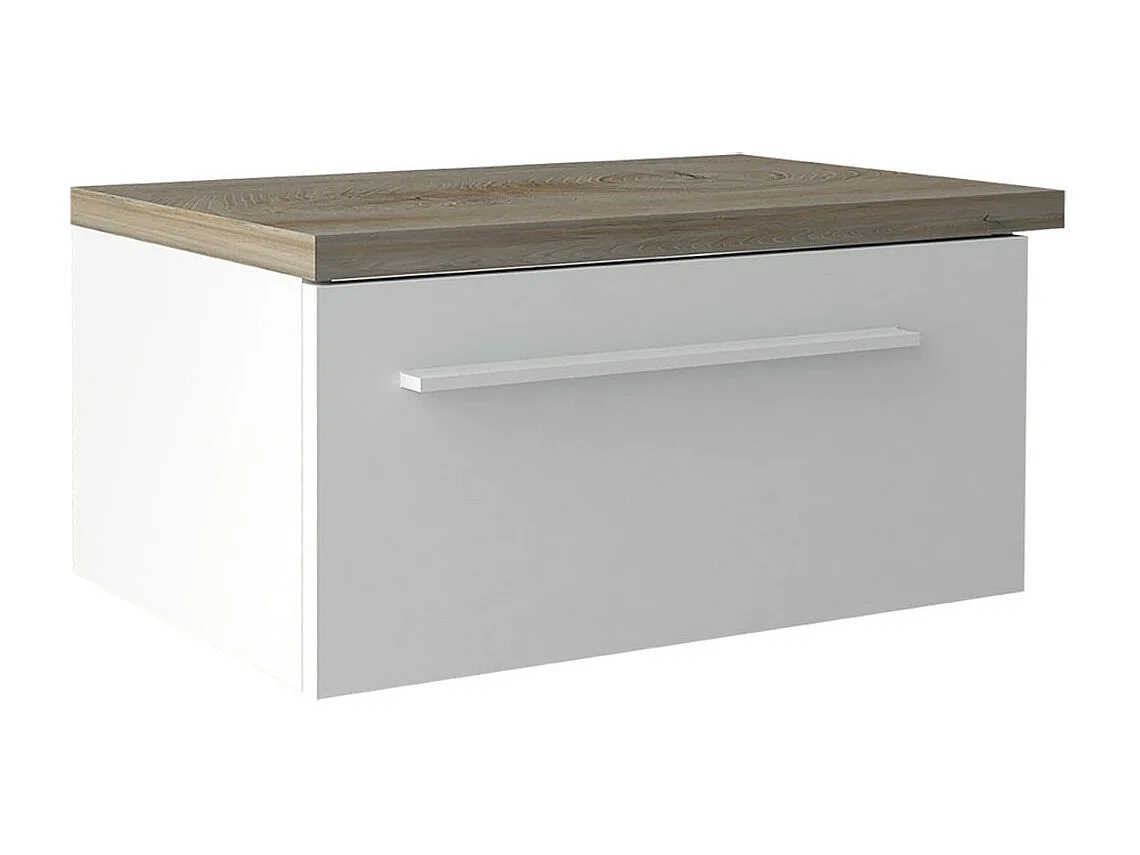 NINO LIGHT - Lit 140x190cm Effet Bois avec Leds + Chevets Suspendus