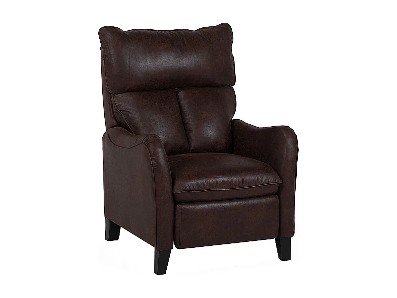 Fauteuil inclinable ROYSTON Repose-pieds inclus Cuir PU Marron foncé