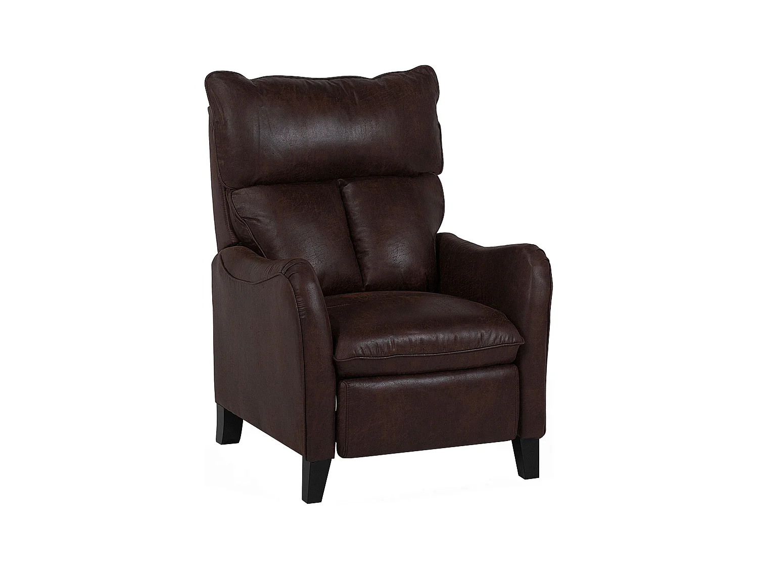 Fauteuil inclinable ROYSTON Repose-pieds inclus Cuir PU Marron foncé