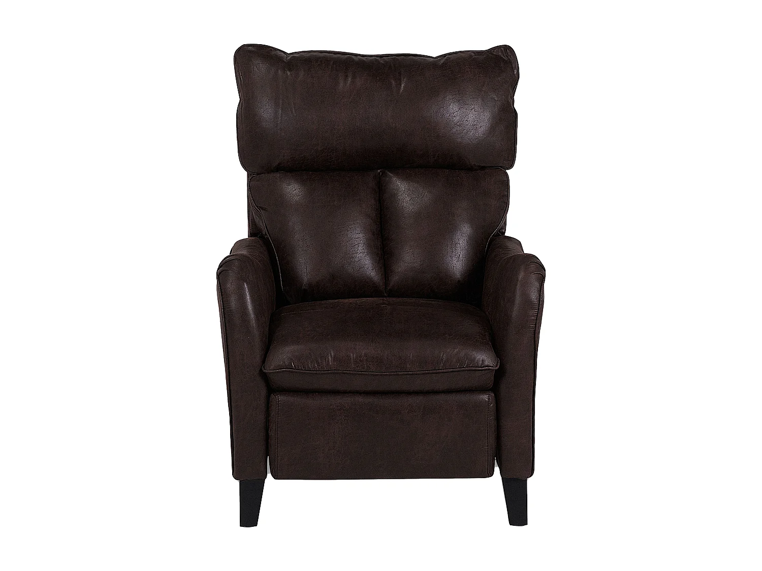 Fernsehsessel mit Armlehnen Kunstleder braun manuell verstellbar Retro ROYSTON