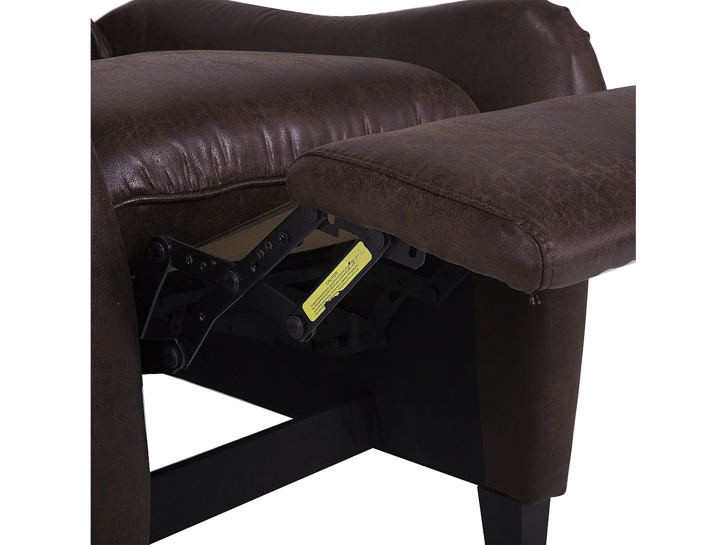 Fernsehsessel mit Armlehnen Kunstleder braun manuell verstellbar Retro ROYSTON