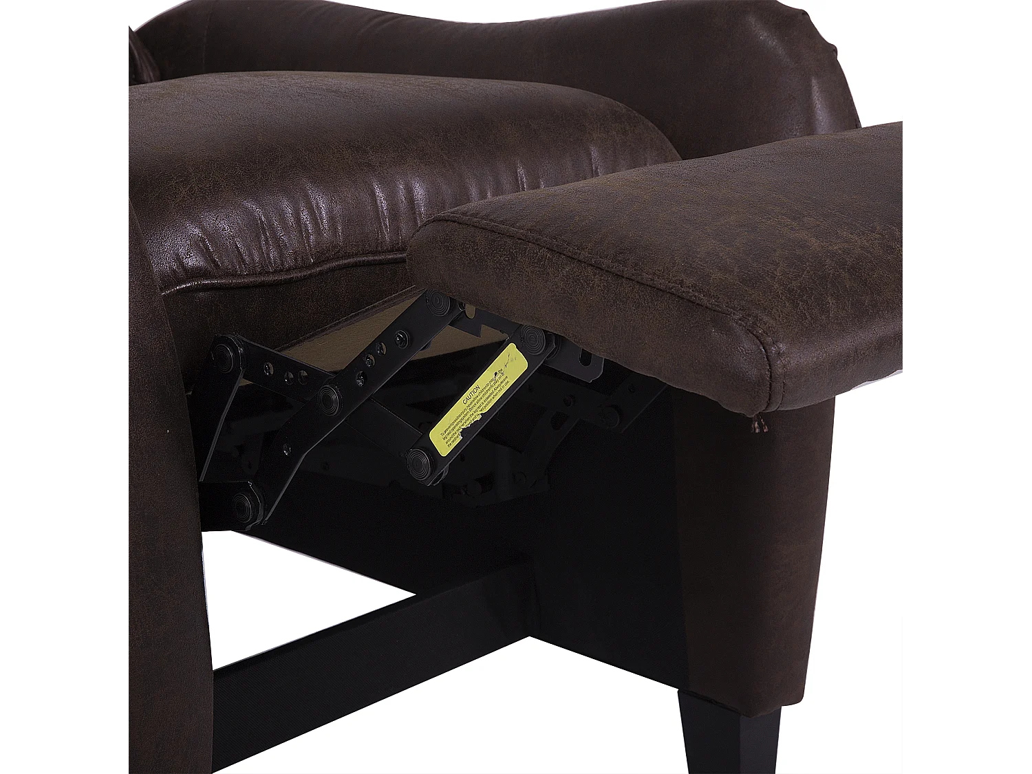 Fernsehsessel mit Armlehnen Kunstleder braun manuell verstellbar Retro ROYSTON