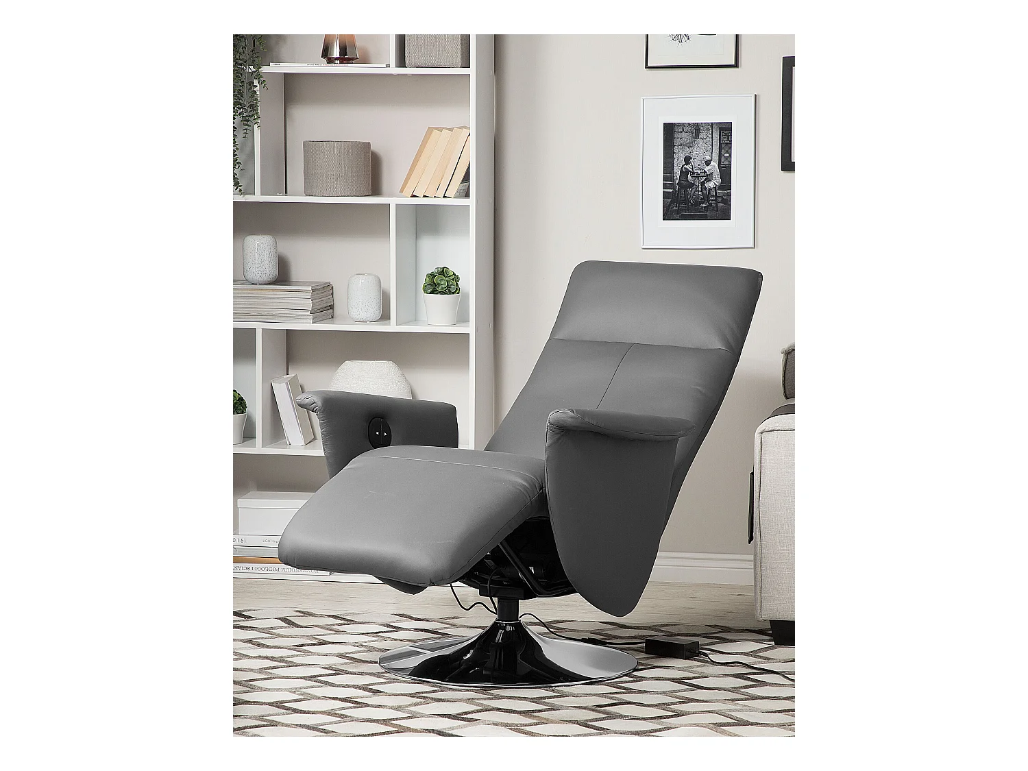 Sedia reclinabile PRIME Pelle sintetica Grigio