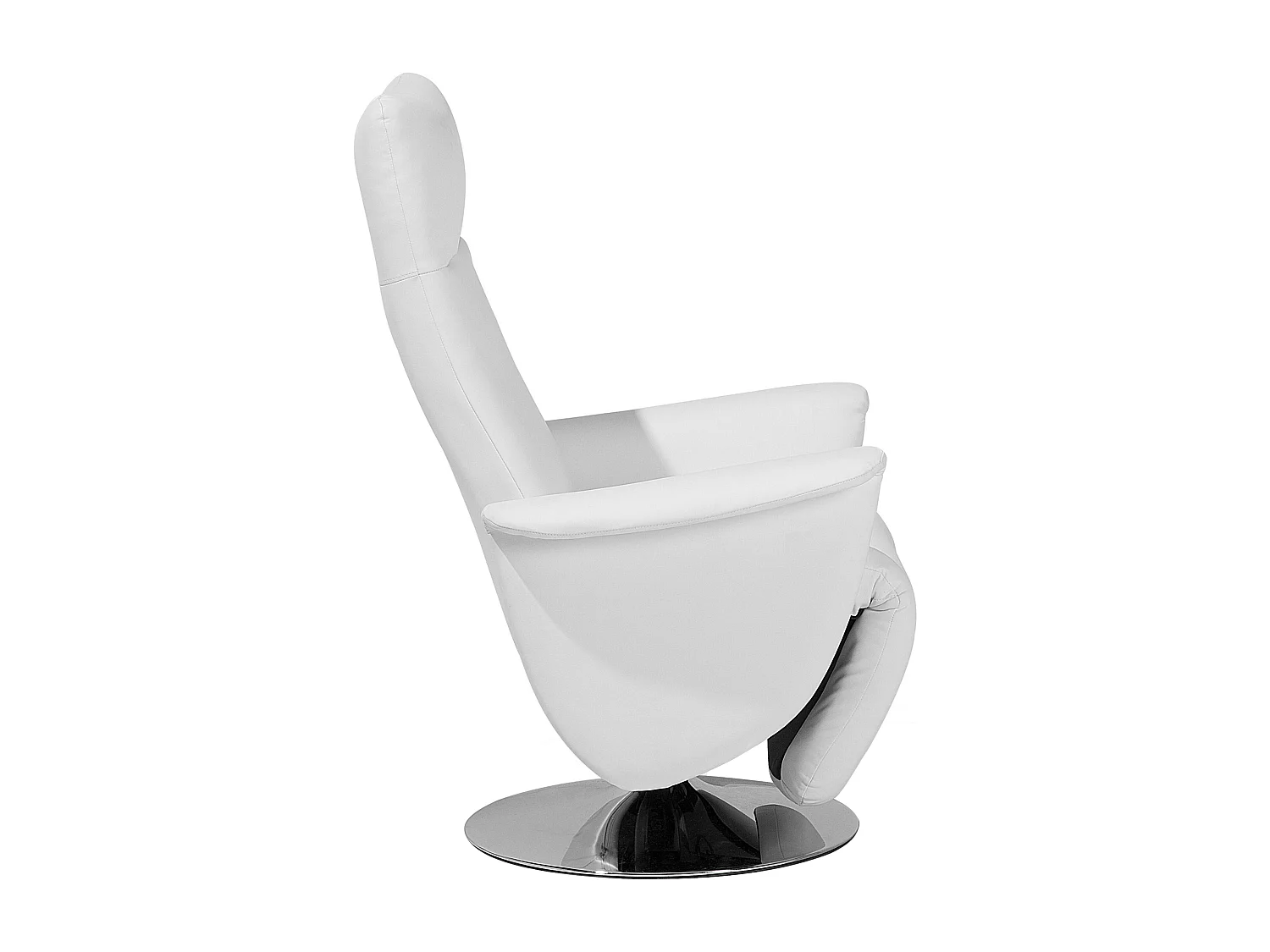 Fauteuil inclinable PRIME Repose-pieds inclus Cuir PU Blanc