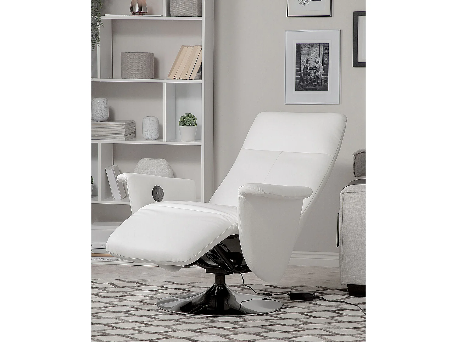 Sedia reclinabile PRIME Pelle sintetica Bianco