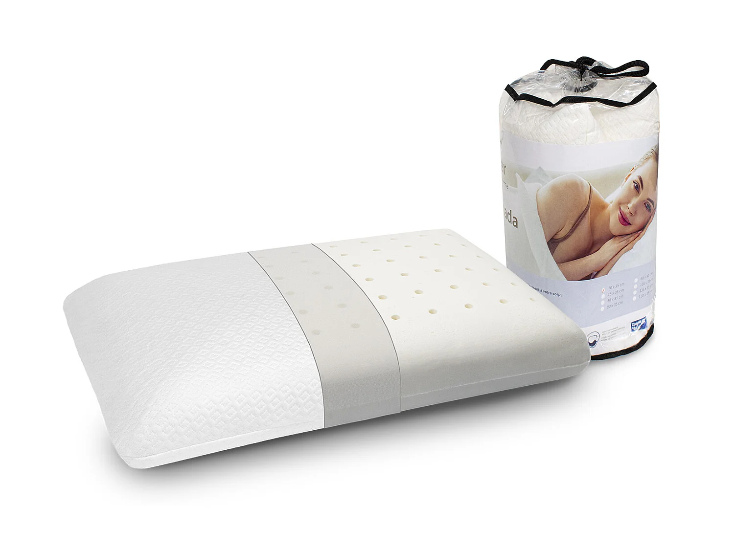 PACK Matelas mousse a memoire 80X160X20 CM PLATON + 1X Oreiller a memoire + 1X Protege matelas