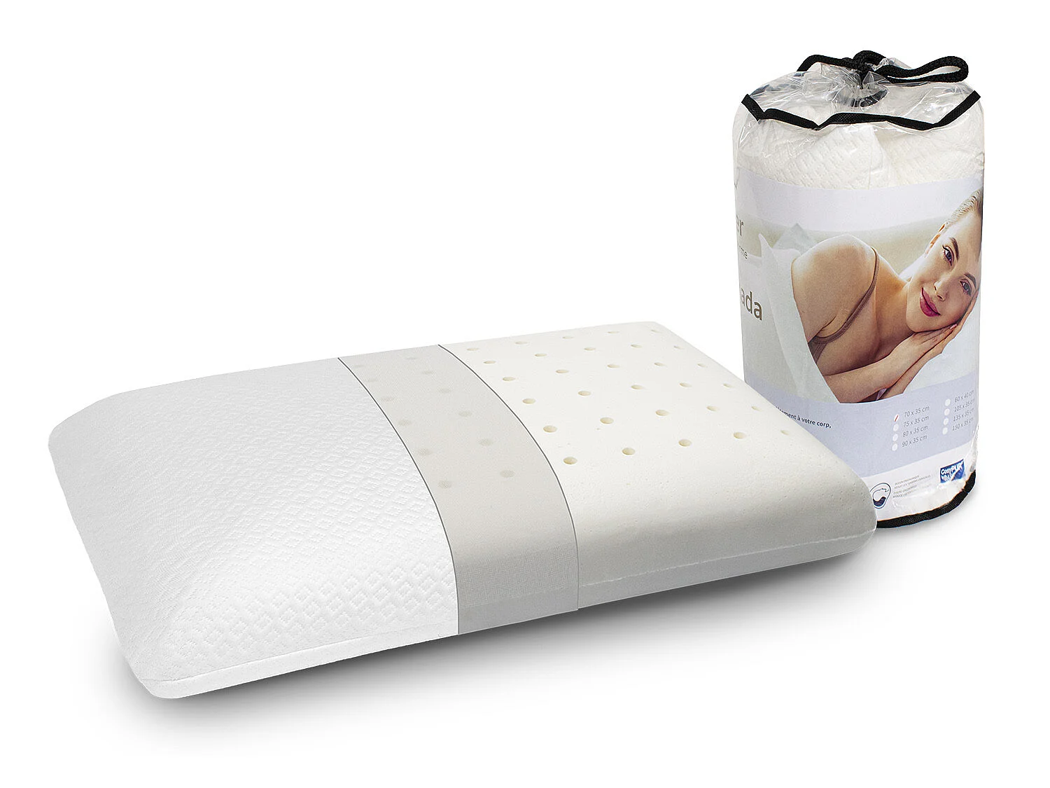 PACK Matelas mousse a memoire 80X160X20 CM PLATON + 1X Oreiller a memoire + 1X Protege matelas