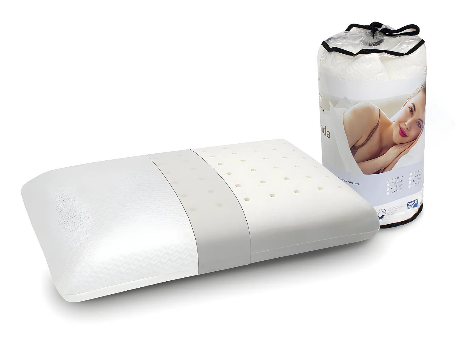 PACK Matelas mousse a memoire 80X190X20 CM PLATON + 1X Oreiller a memoire + 1X Protege matelas