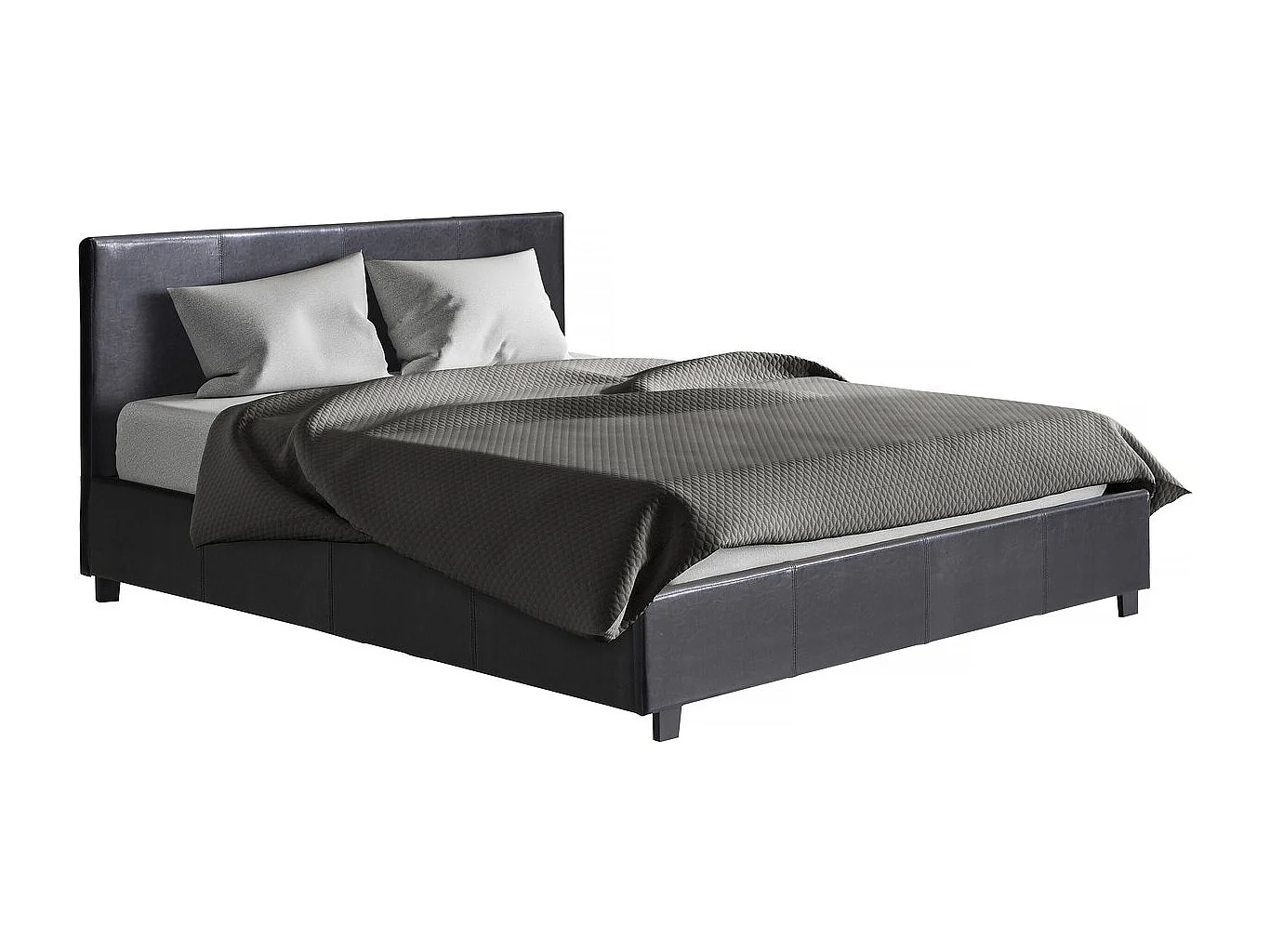 Cama en PVC "Carla" - 160 x 200 cm - Negro