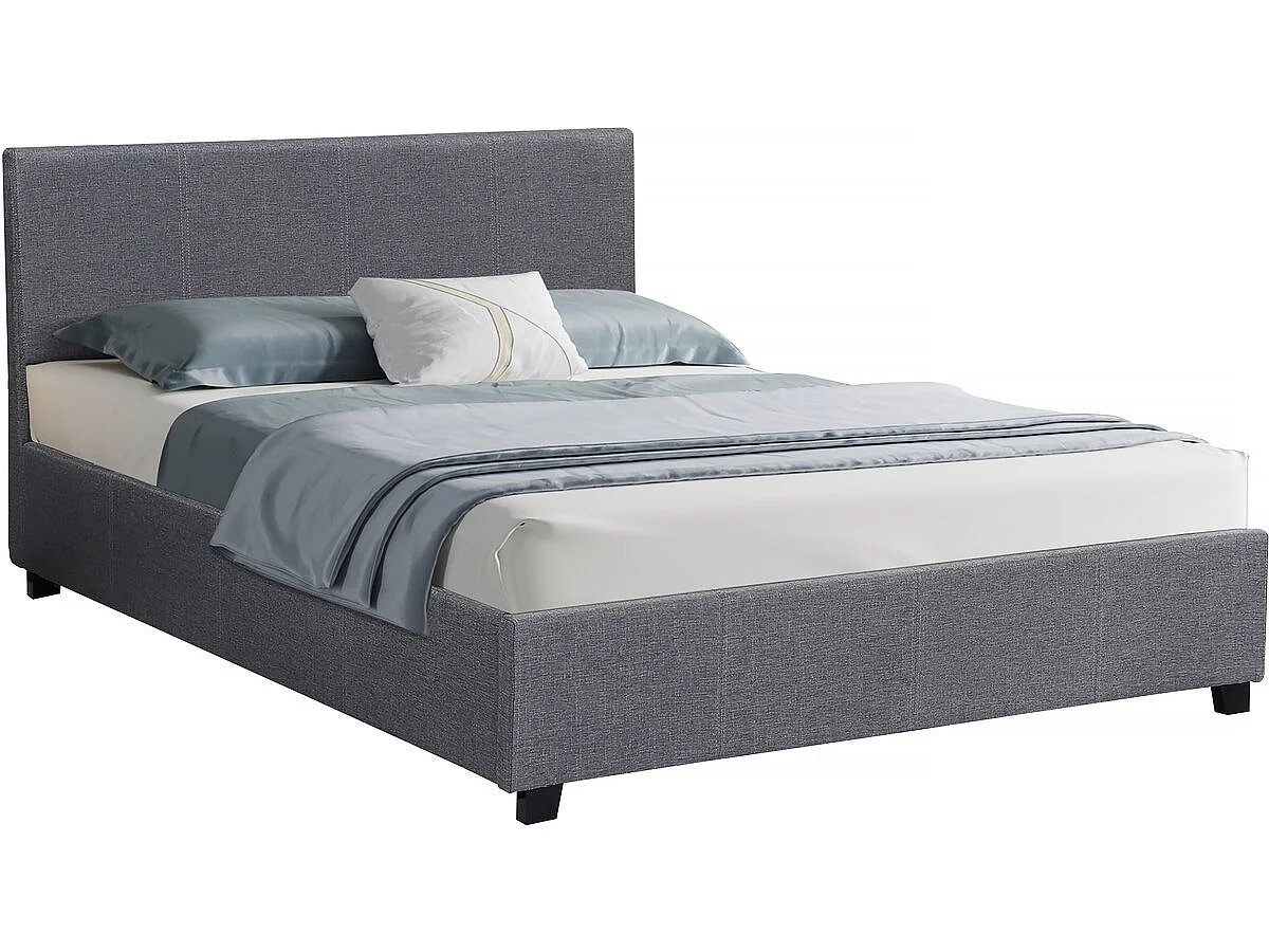 Lit double avec coffre "Carla" - 140 x 190 - Gris