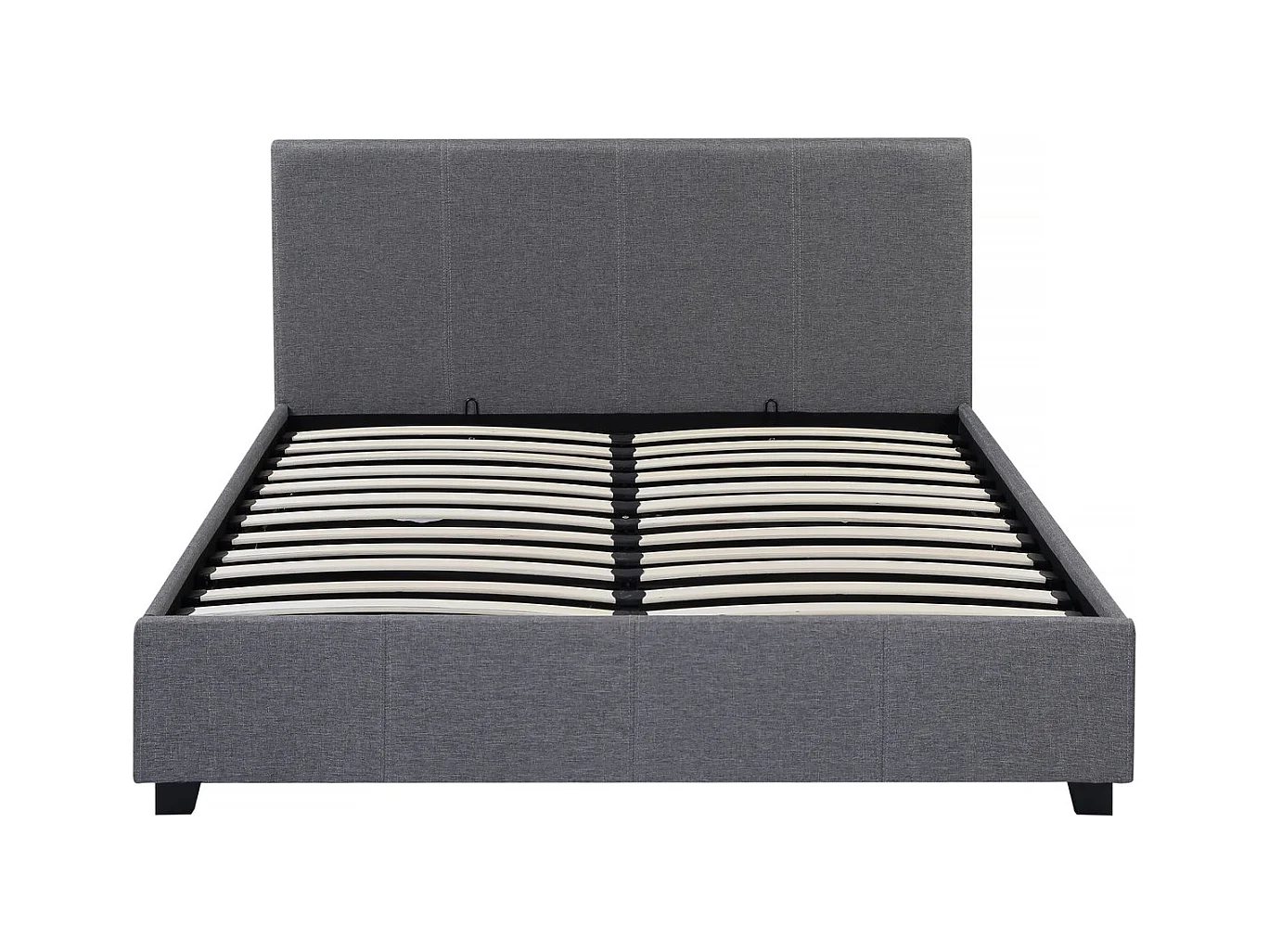 Tweepersoonsbed met opbergruimte "Carla" - 180 x 200 - Grijs, strak design en praktische opbergruimte