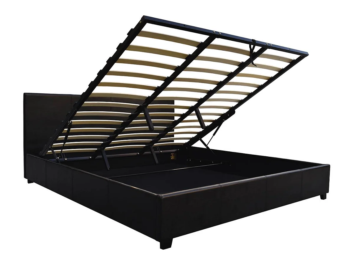 Lit double avec coffre "Carla" - 180 x 200 - Noir