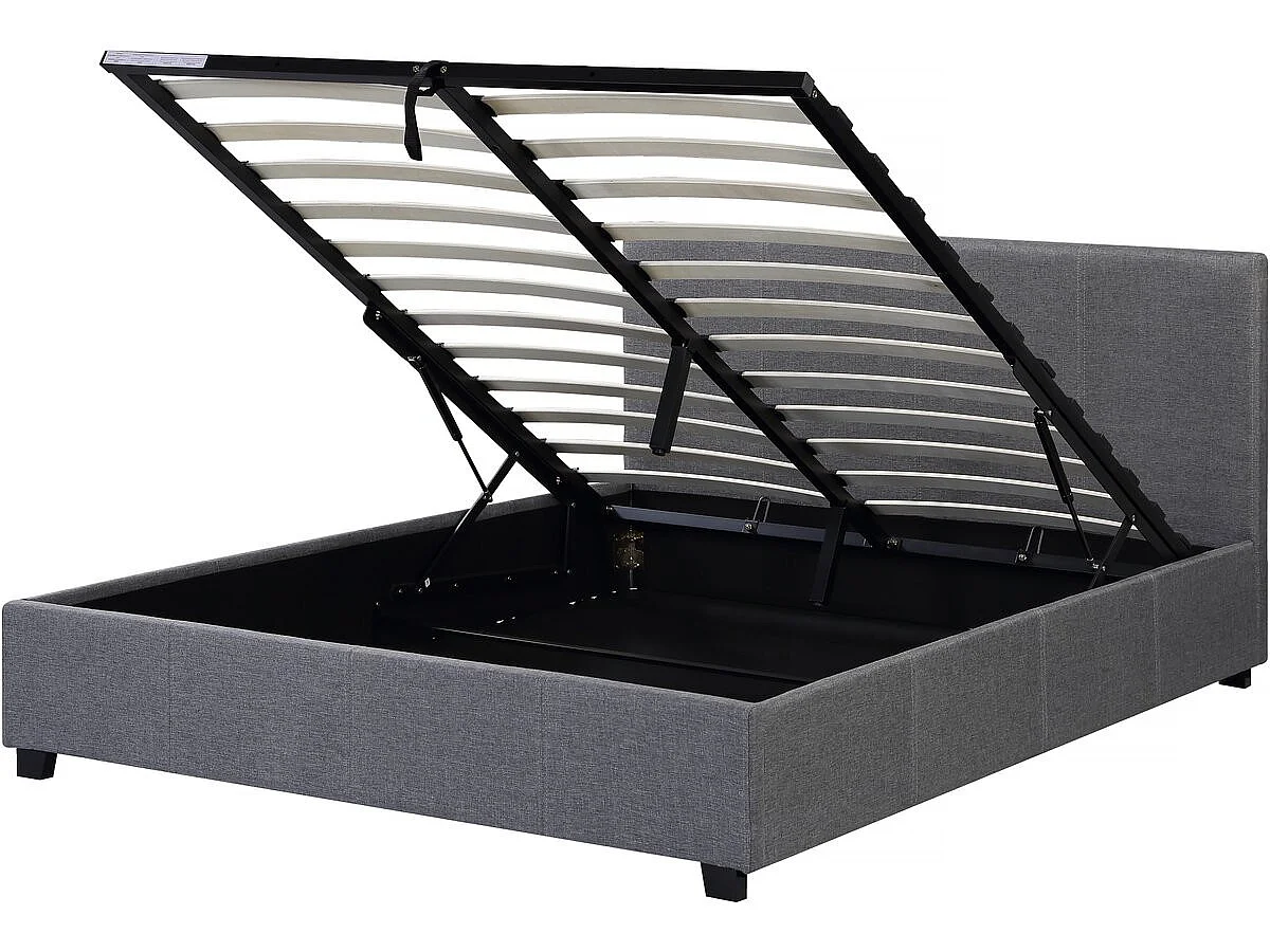 Cama en PVC "Carla" - 140 x 190 cm - Negro