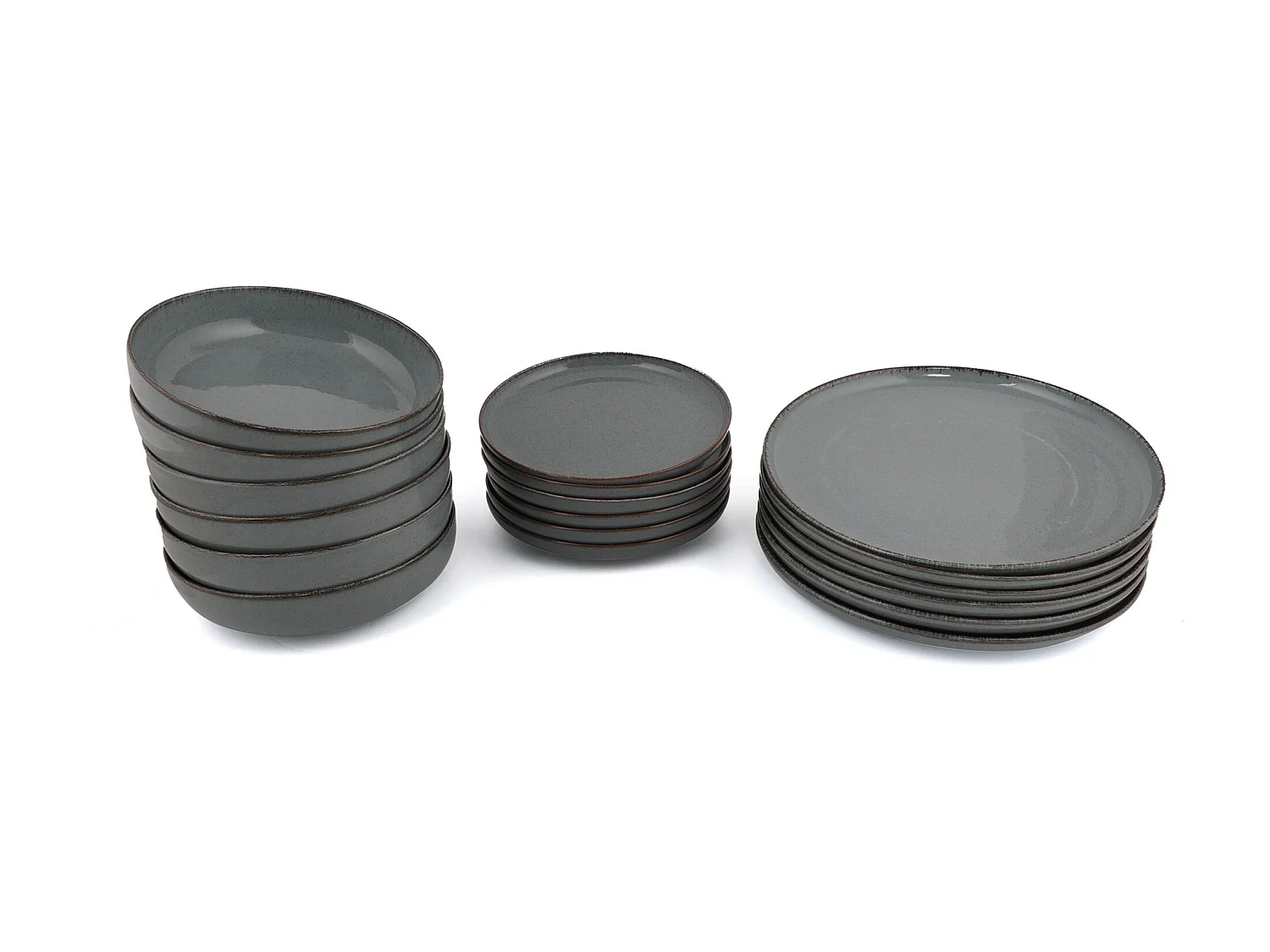 Servies van porselein 18 stuks - Blauw - SANCHA