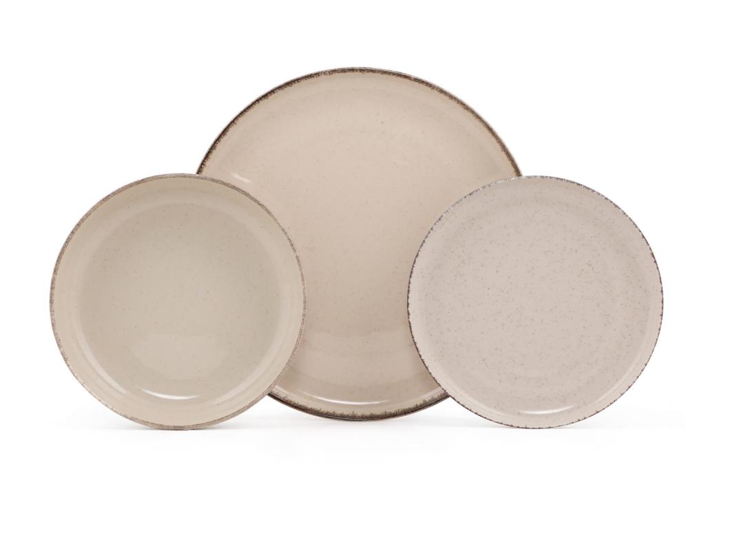 Servies van porselein 18 stuks - Crèmewit - SANCHA