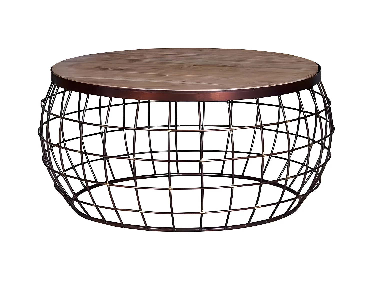 Lot de 2 tables basses en manguier massif et métal