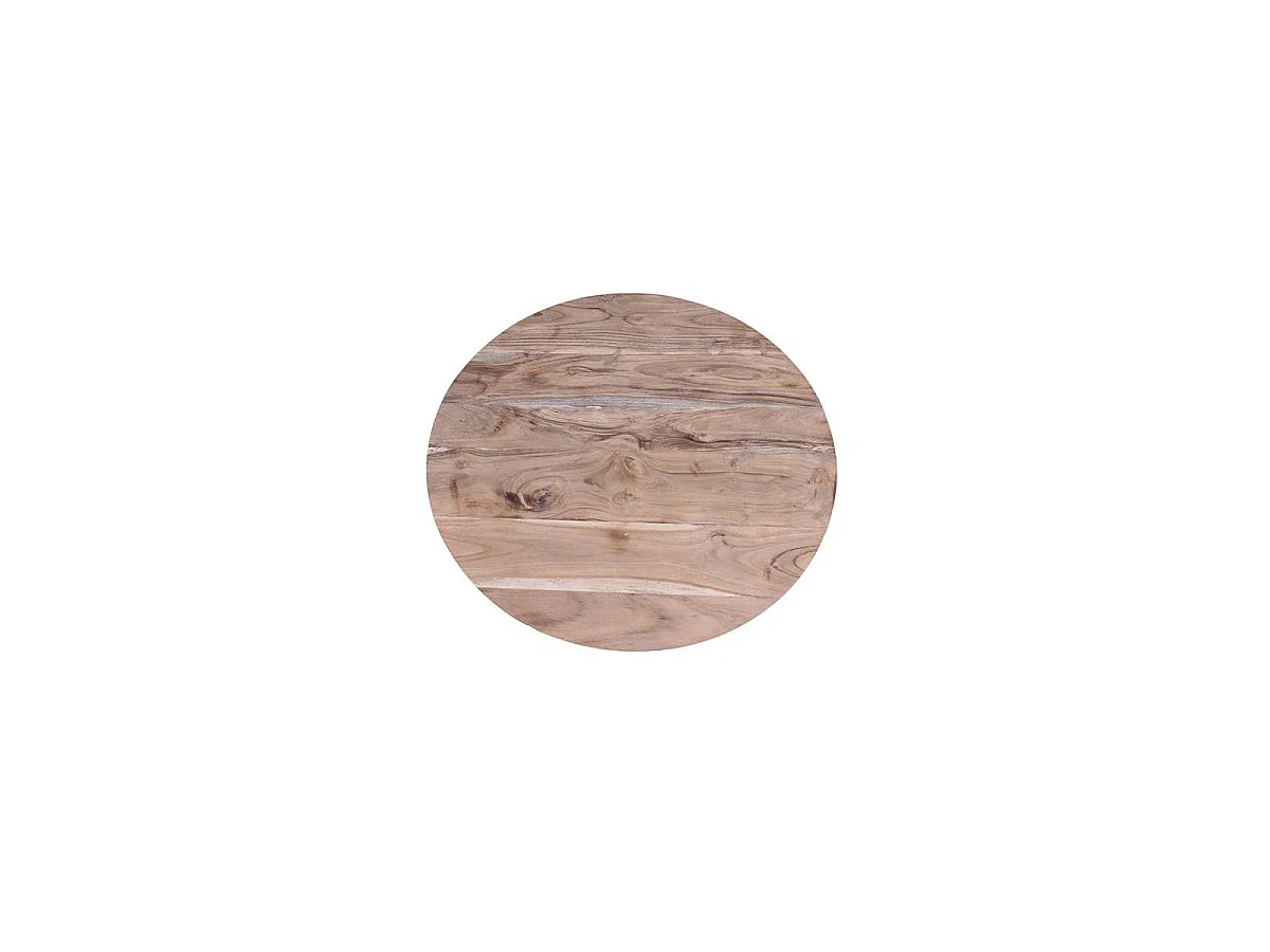 Tables basses en bois de manguier, grande (76 cm) et petite (58 cm), style industriel vintage - 36 x 76 x 76 cm