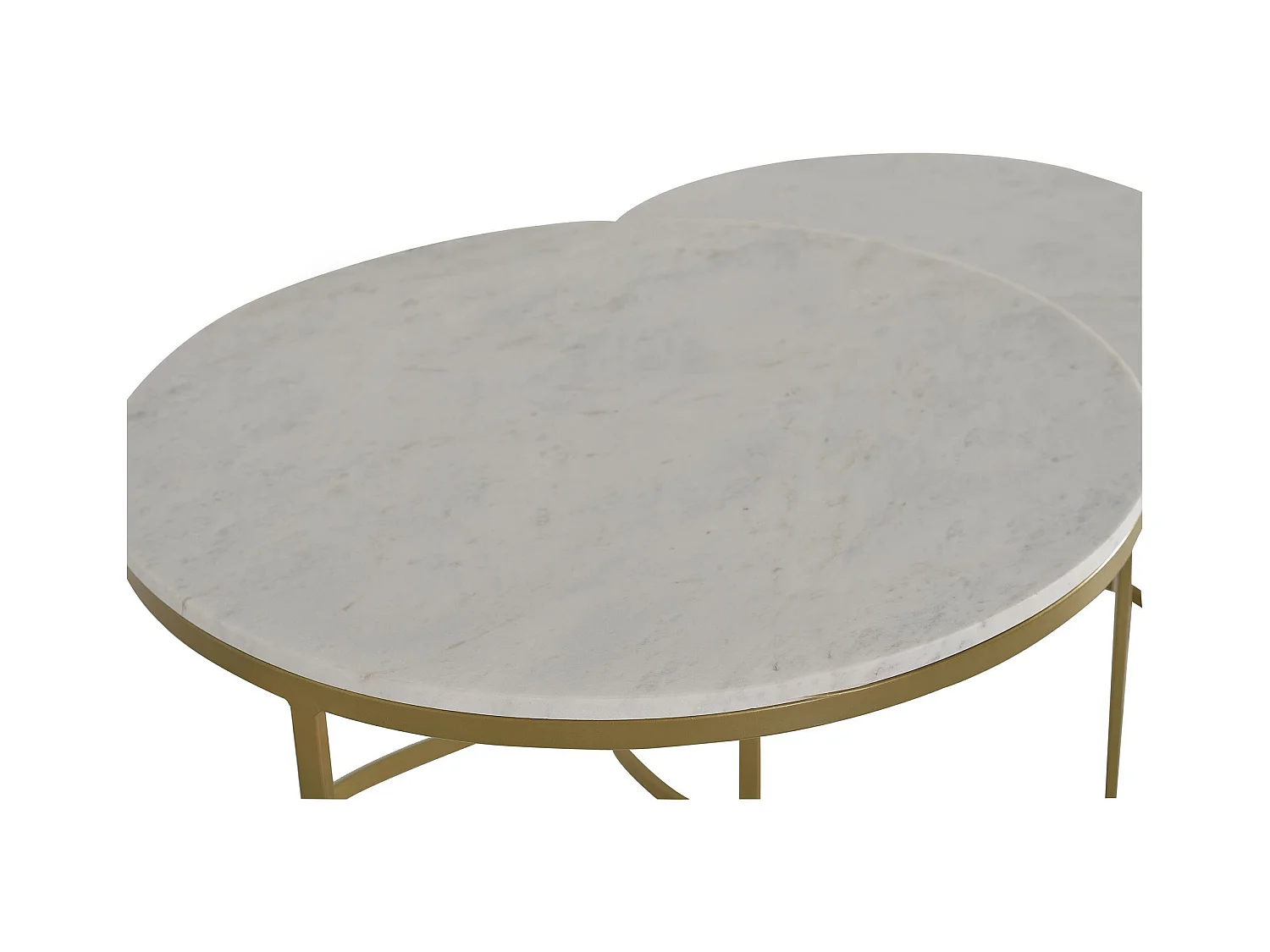 Ensemble de 2 tables basses en marbre et métal