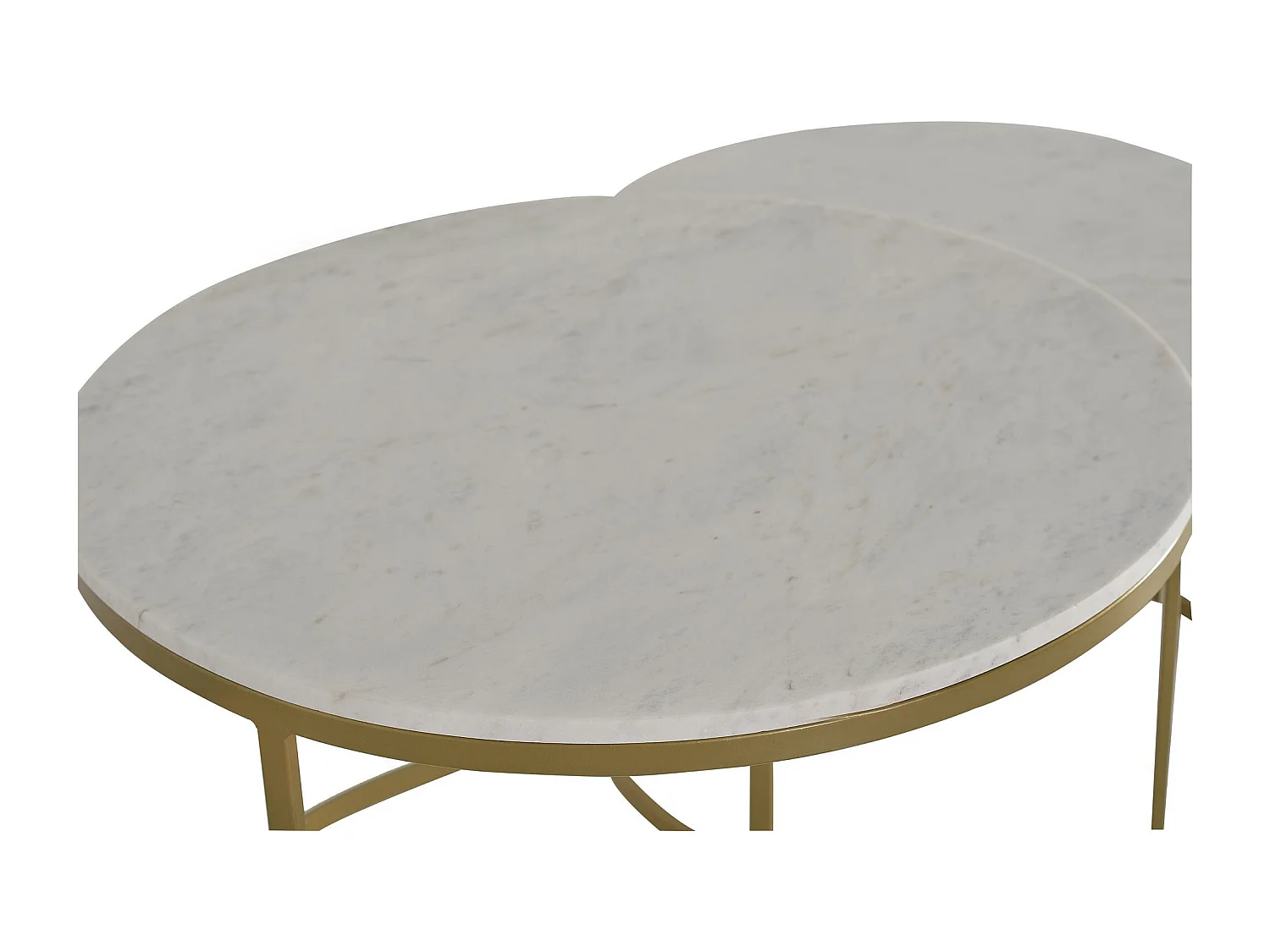 Ensemble de 2 tables basses en marbre et métal