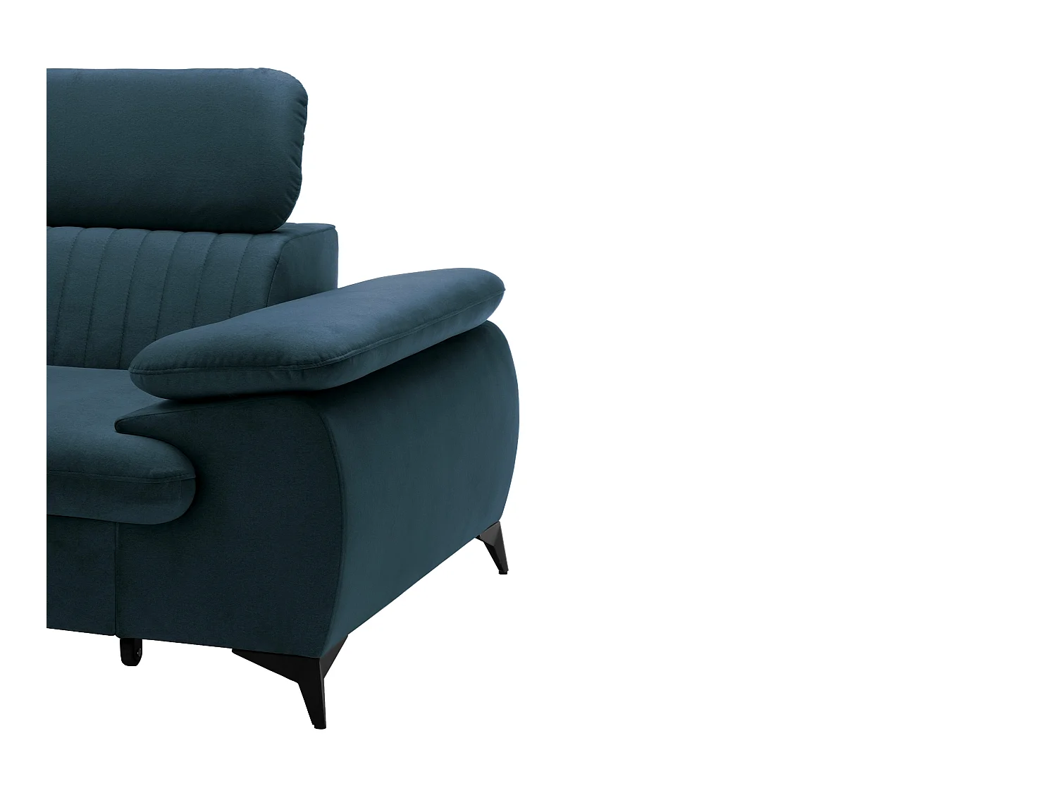 Slaapbank met hoek rechts van lichtblauw velours SAMARA - van Pascal Morabito