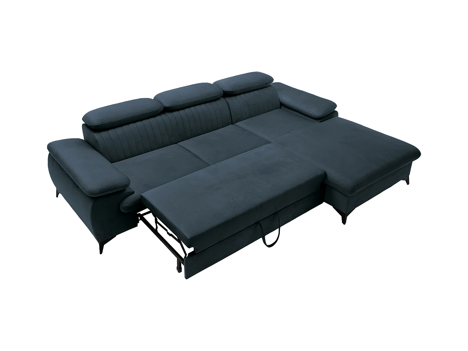 Ecksofa mit Schlaffunktion - Ecke rechts - Samt - Hellblau - SAMARA von PASCAL MORABITO
