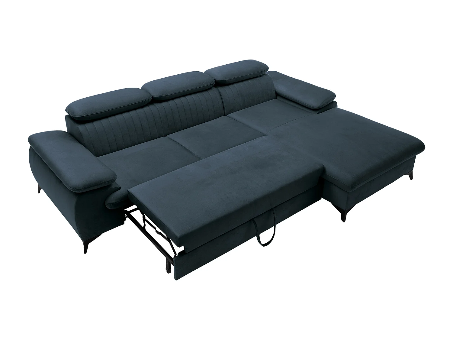 Divano letto in Velluto Azzurro - Angolo a destra - SAMARA di Pascal Morabito