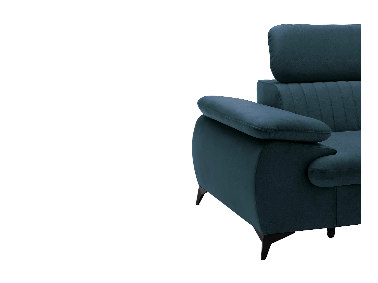 Canapé d'angle gauche convertible en velours bleu SAMARA de Pascal Morabito