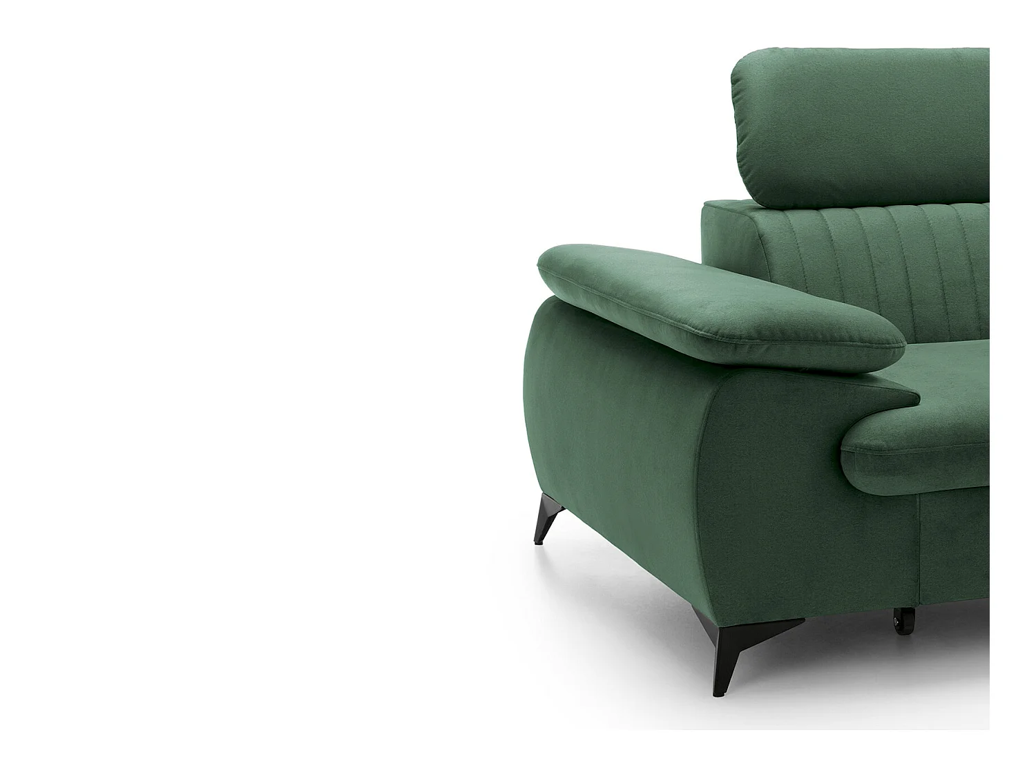 Canapé d'angle gauche convertible en velours vert SAMARA de Pascal Morabito