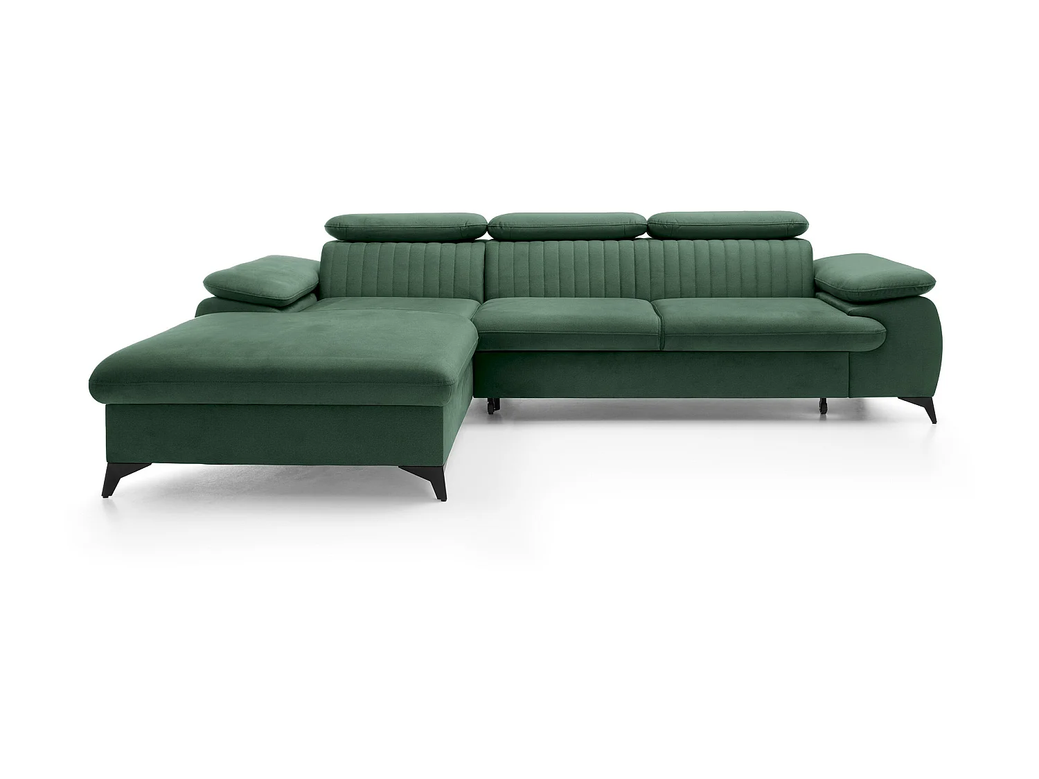 Divano letto in Velluto Verde - Angolo a sinistra - SAMARA di Pascal Morabito