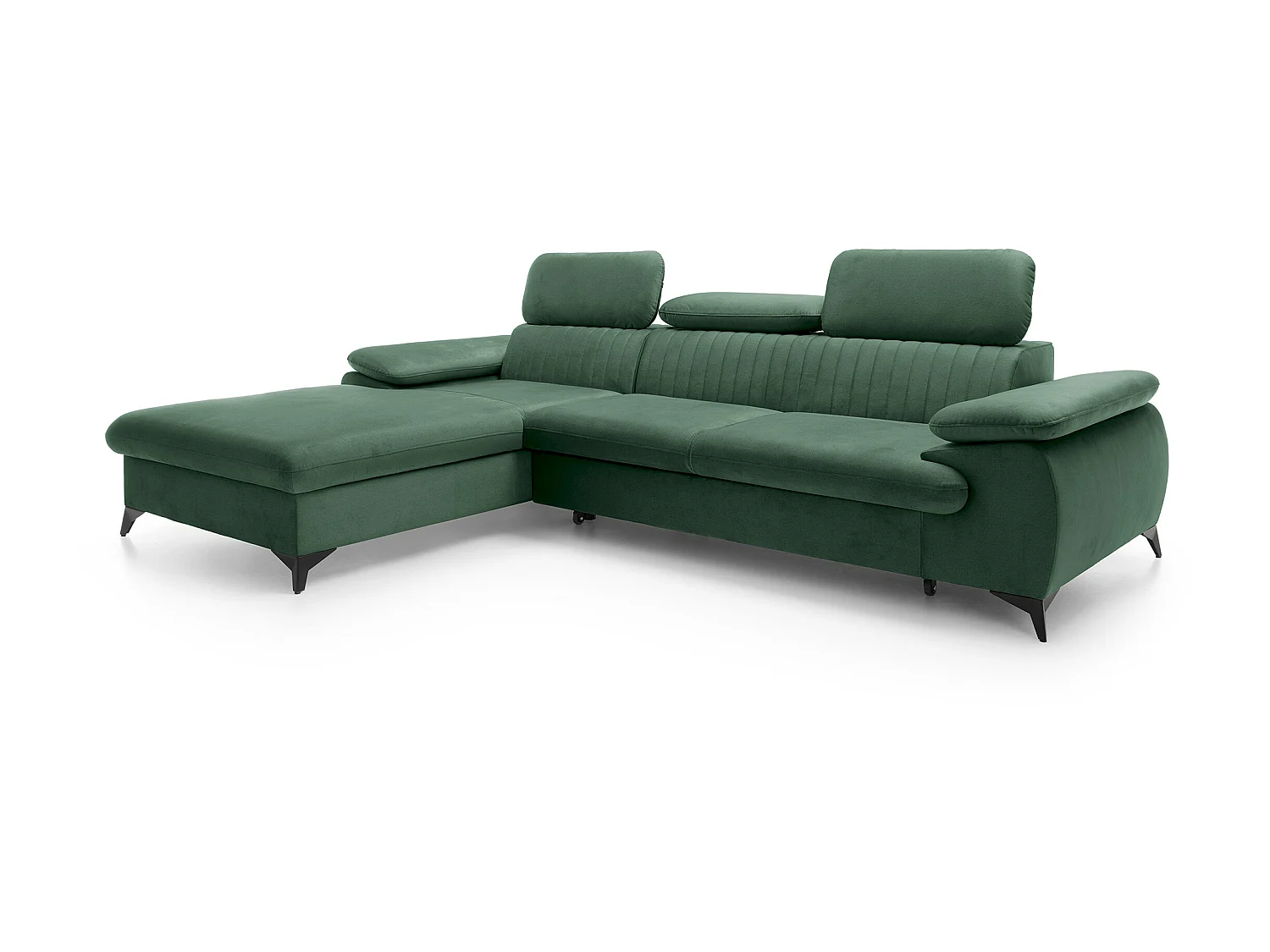 Divano letto in Velluto Verde - Angolo a sinistra - SAMARA di Pascal Morabito
