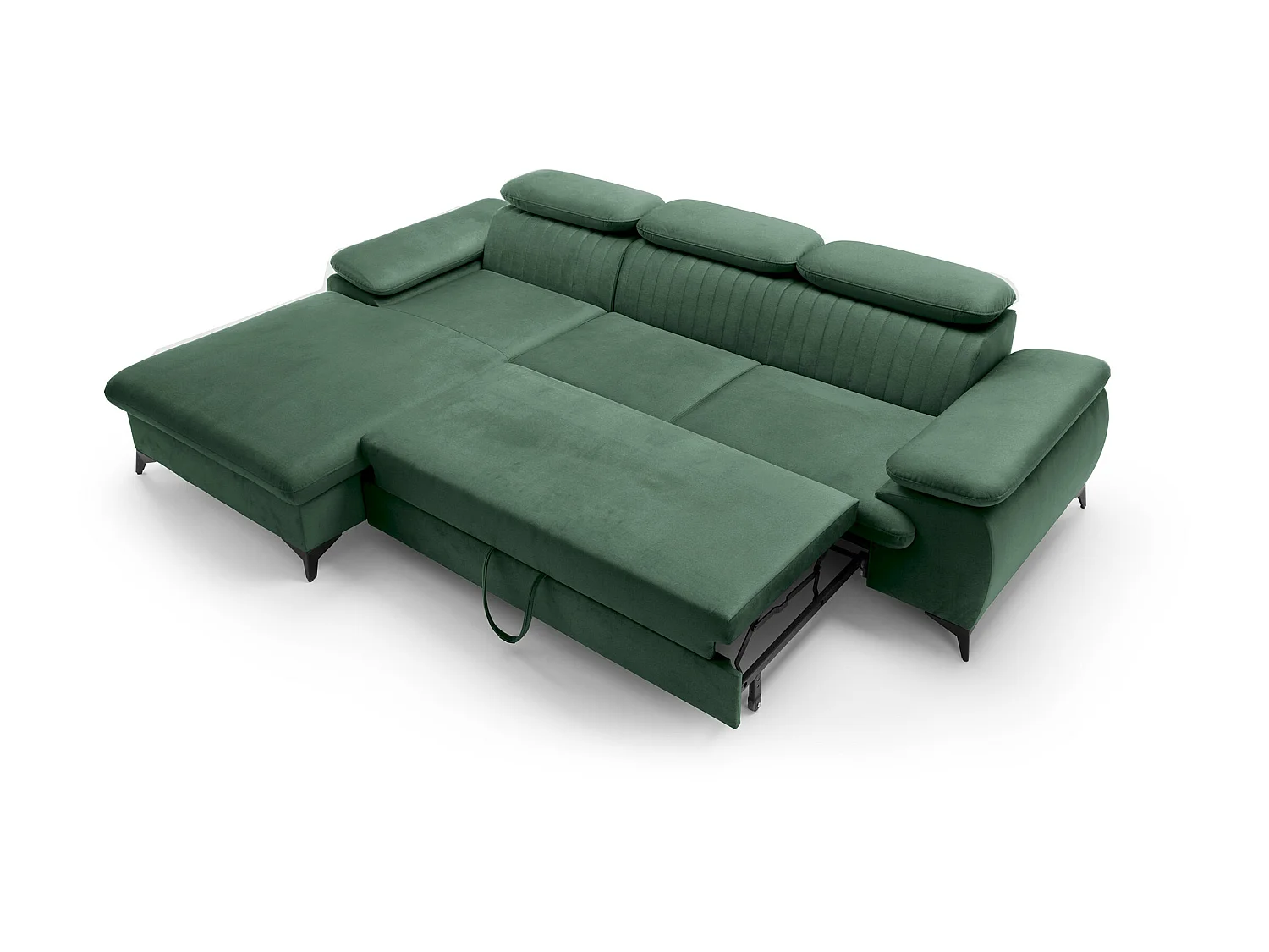 Divano letto in Velluto Verde - Angolo a sinistra - SAMARA di Pascal Morabito