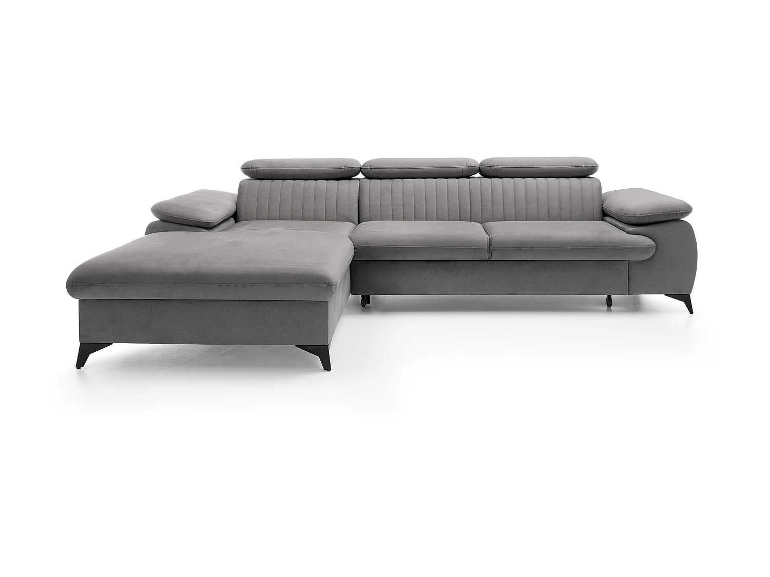 Divano letto in Velluto Grigio - Angolo a sinistra - SAMARA di Pascal Morabito