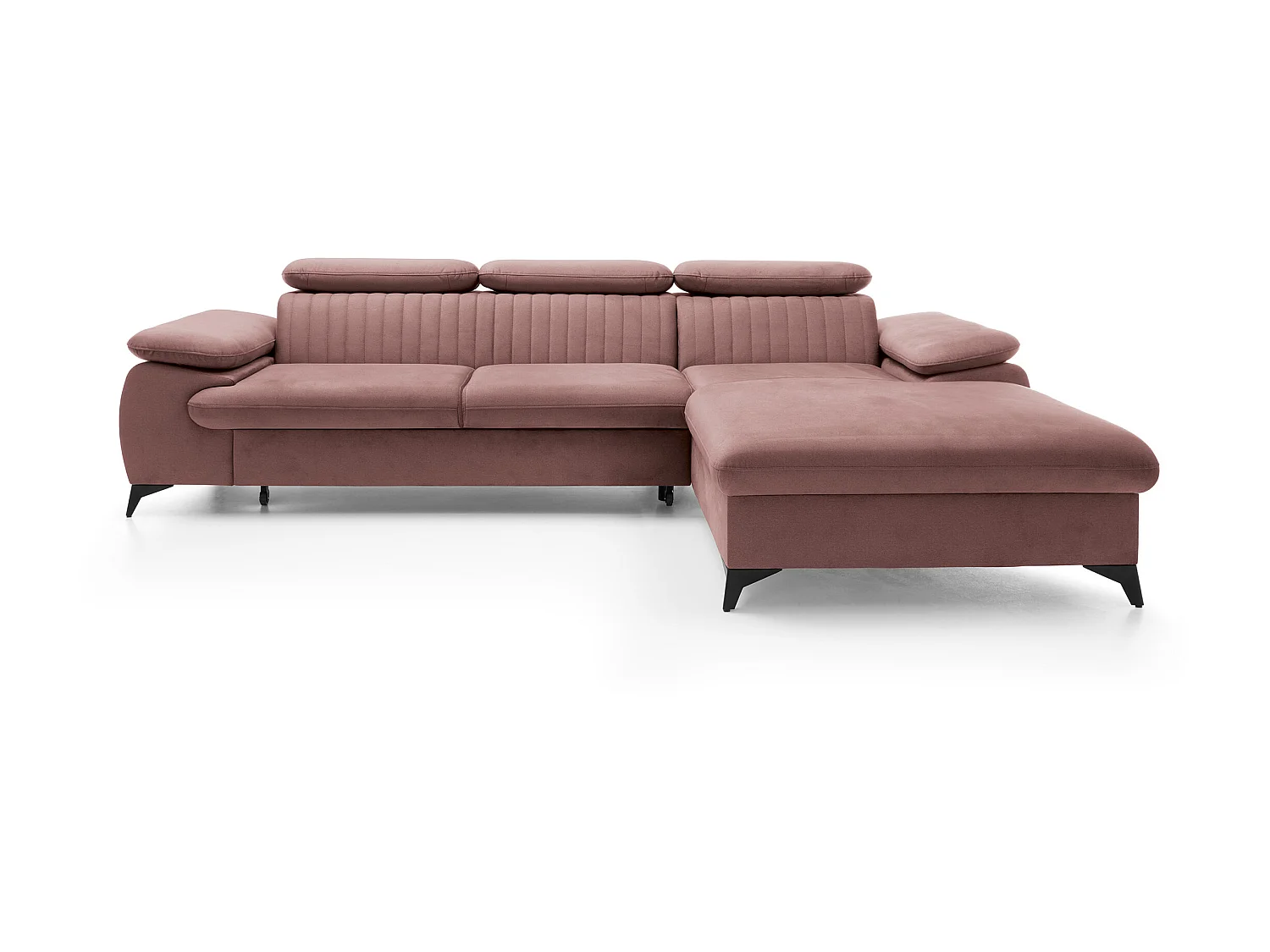 Divano letto in Velluto Rosa - Angolo a destra - SAMARA di Pascal Morabito