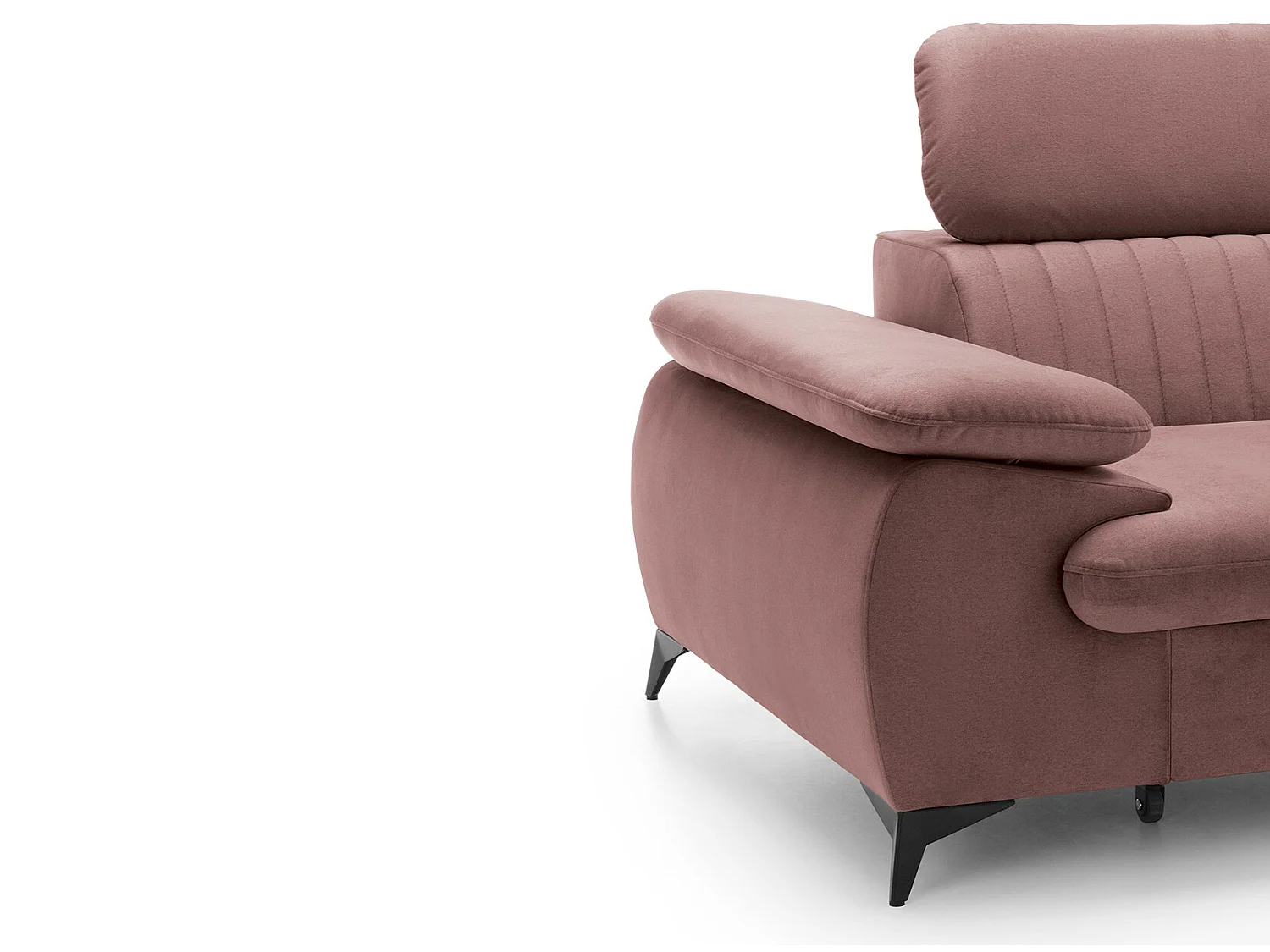 Divano letto in Velluto Rosa - Angolo a destra - SAMARA di Pascal Morabito