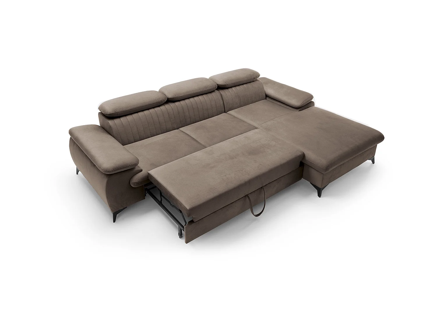 Høyrevendt hjørnesofa i velbehaget i taupe velour SAMARA fra Pascal Morabito