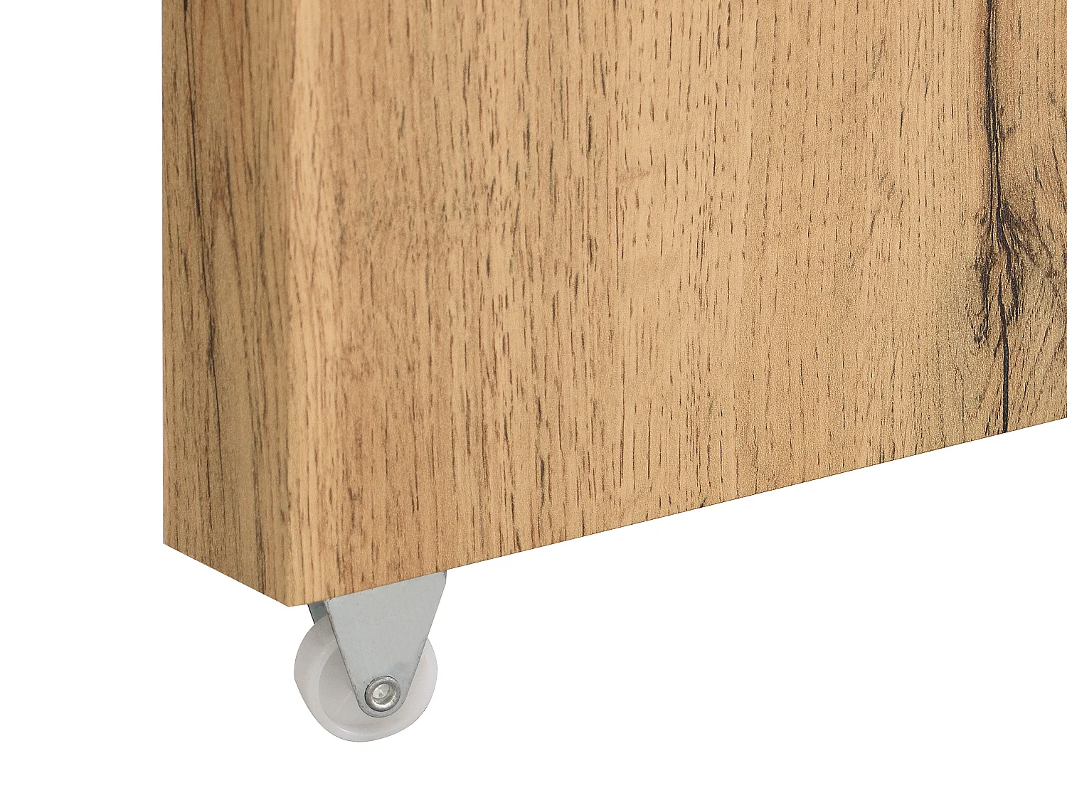 Uttrekkbart skrivebord med 360° roterende plate i MDF natur og svart PAVELO