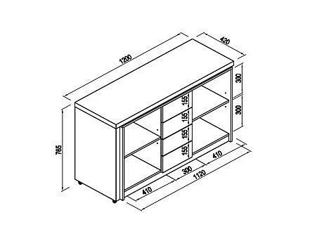 Uttrekkbart skrivebord med 360° roterende plate i MDF natur og svart PAVELO
