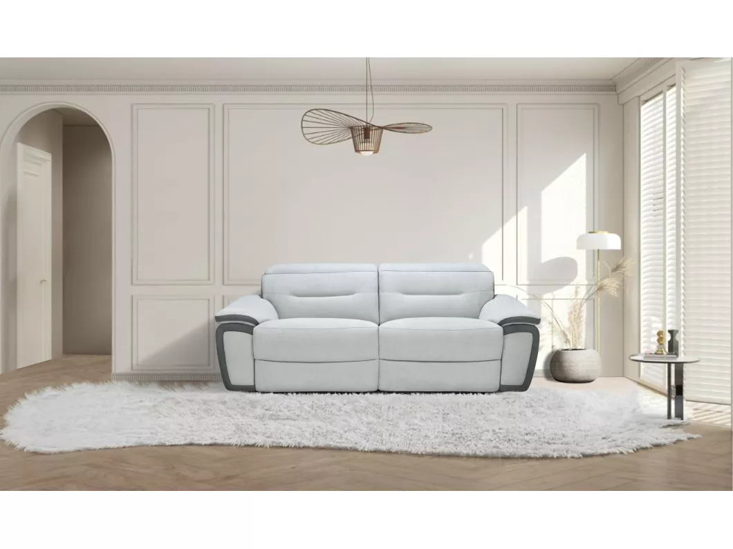 Kauf Unique Relaxsofa 3-Sitzer - Mikrofaser - Anthrazit & Hellgrau - PARUA