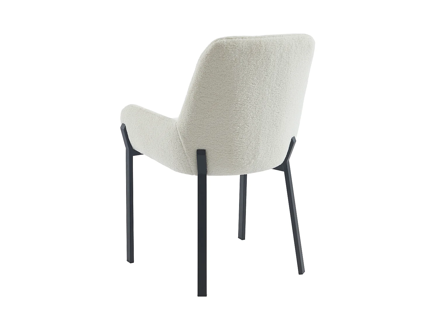 Lot de 6 chaises avec accoudoirs en tissu bouclette et métal - Blanc - CAROLONA de Pascal MORABITO