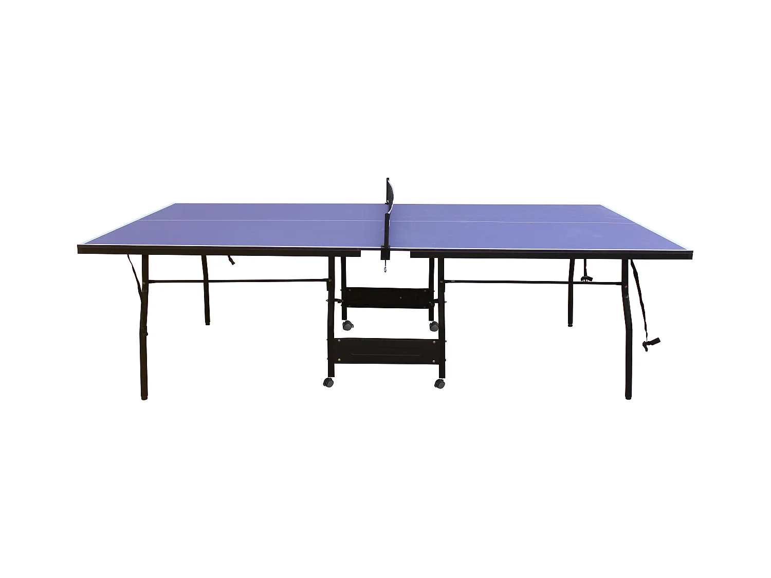 Table de ping-pong pliable à roulettes  avec accessoires - Bleu - L274 x P152.5 x H76 cm - GARRY