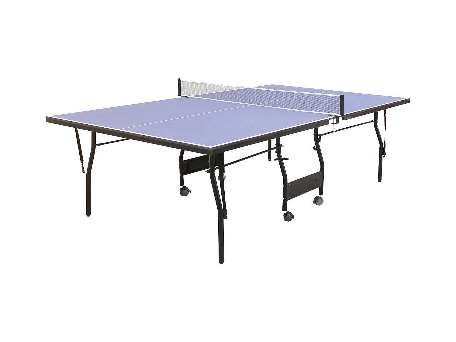 Table de ping-pong pliable à roulettes  avec accessoires - Bleu - L274 x P152.5 x H76 cm - GARRY