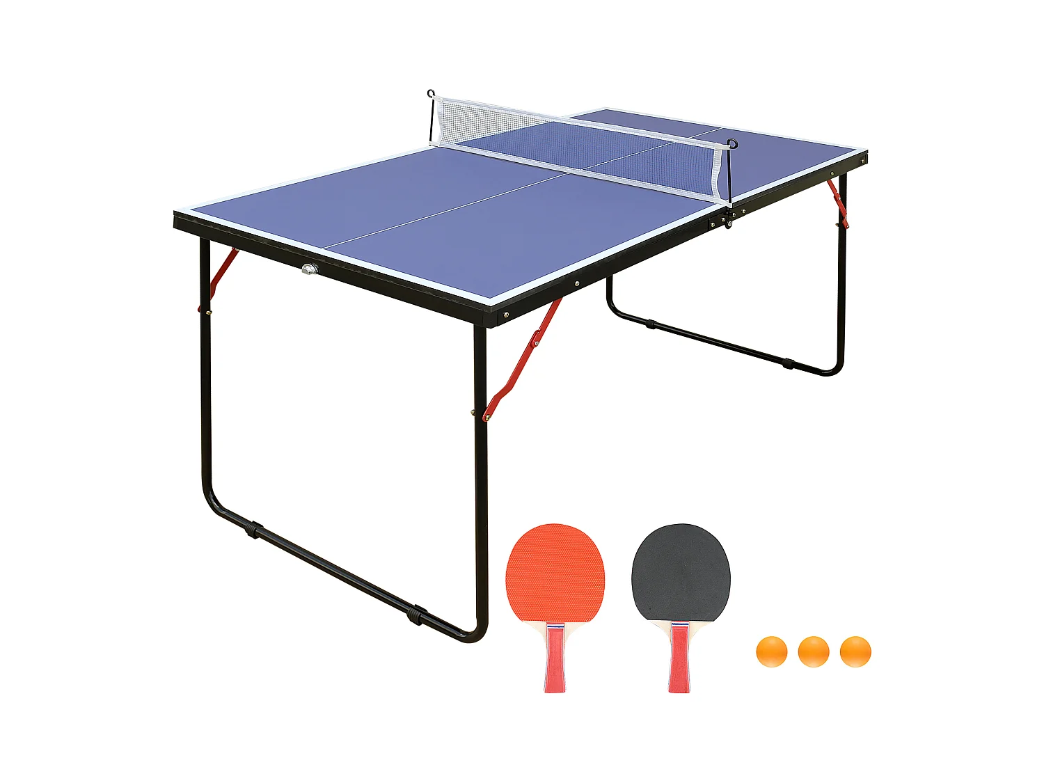 Mini-pingpongtafel met batjes, ballen en net - L137 x D76 x H67 cm - DENIS