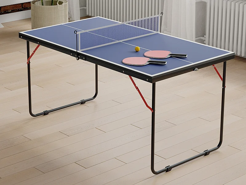 Mini table de ping-pong avec raquettes, balles et filet - L137 x P76 x H67 cm - DENIS