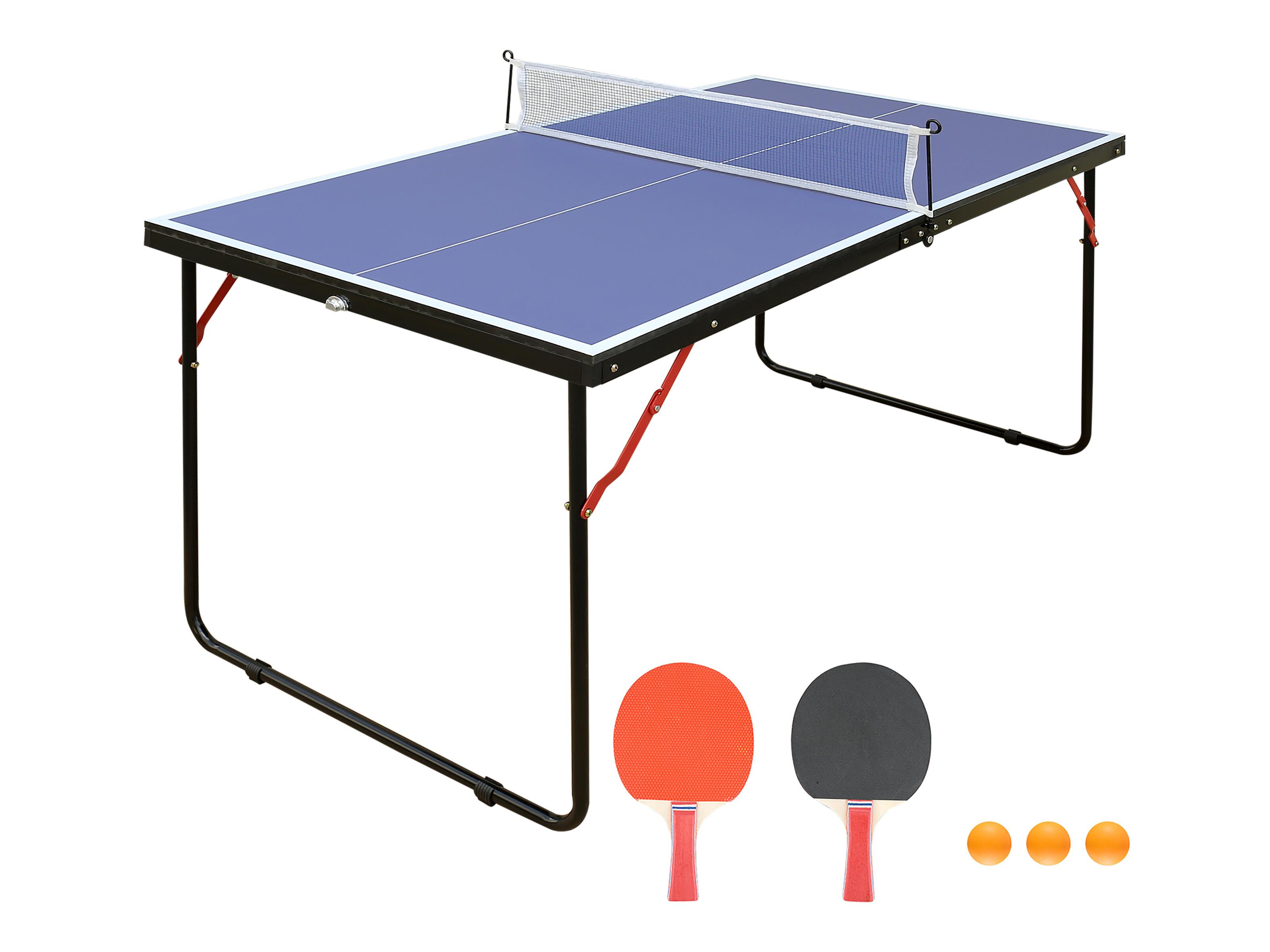 Mesa de Ping Pong Profissional para Interior e Exterior com Rede Raquetes e  Bolas 274x152,5x76 cm Azul | O Meu Jardim